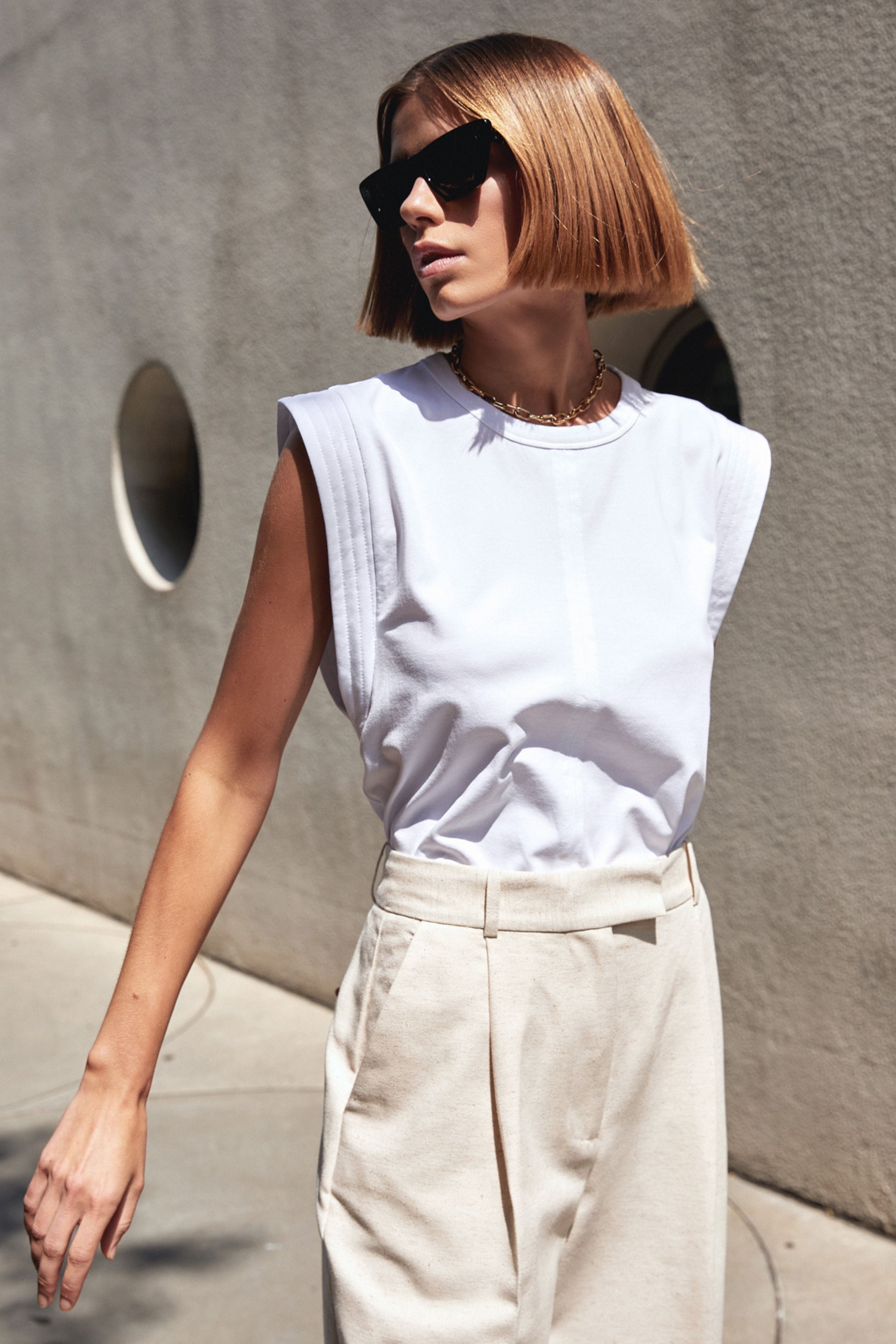 The Gimme That Shoulder Tee in White M