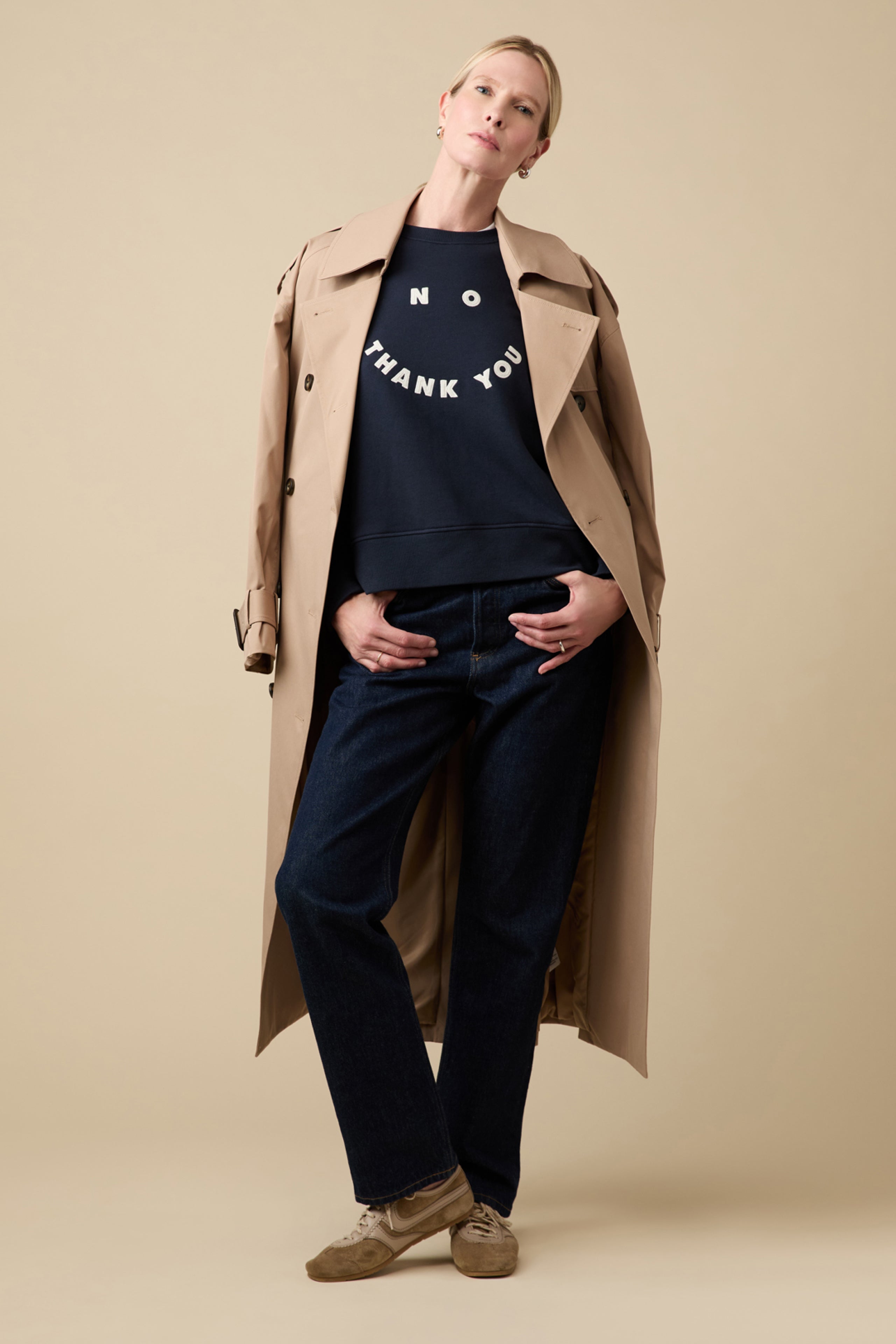 The No Thank You Sweatshirt in Navy – Sold Out NYC