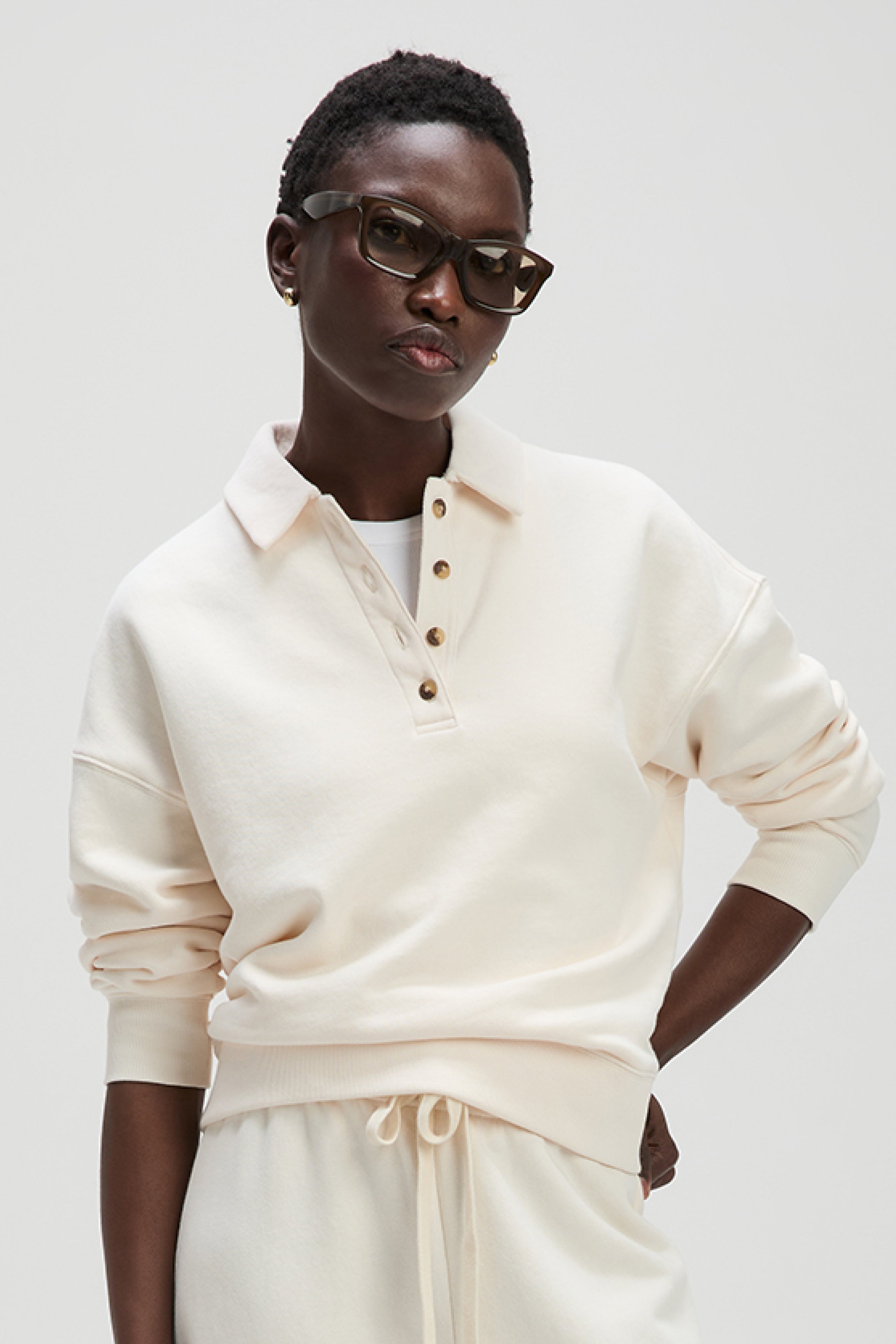 The French Terry Polo in Cream – Sold Out NYC