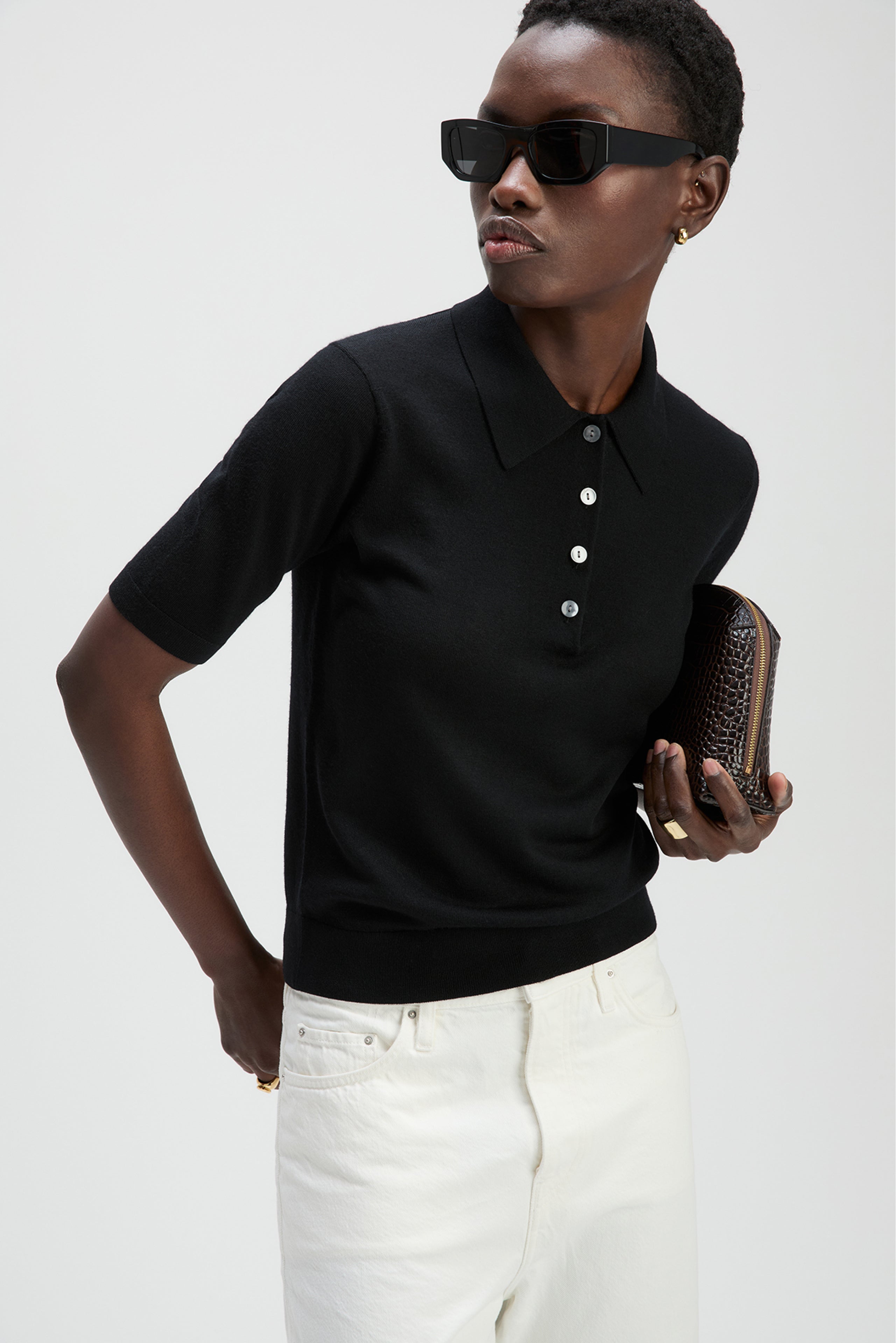 The Refined Short Sleeve Polo in Black – Sold Out NYC