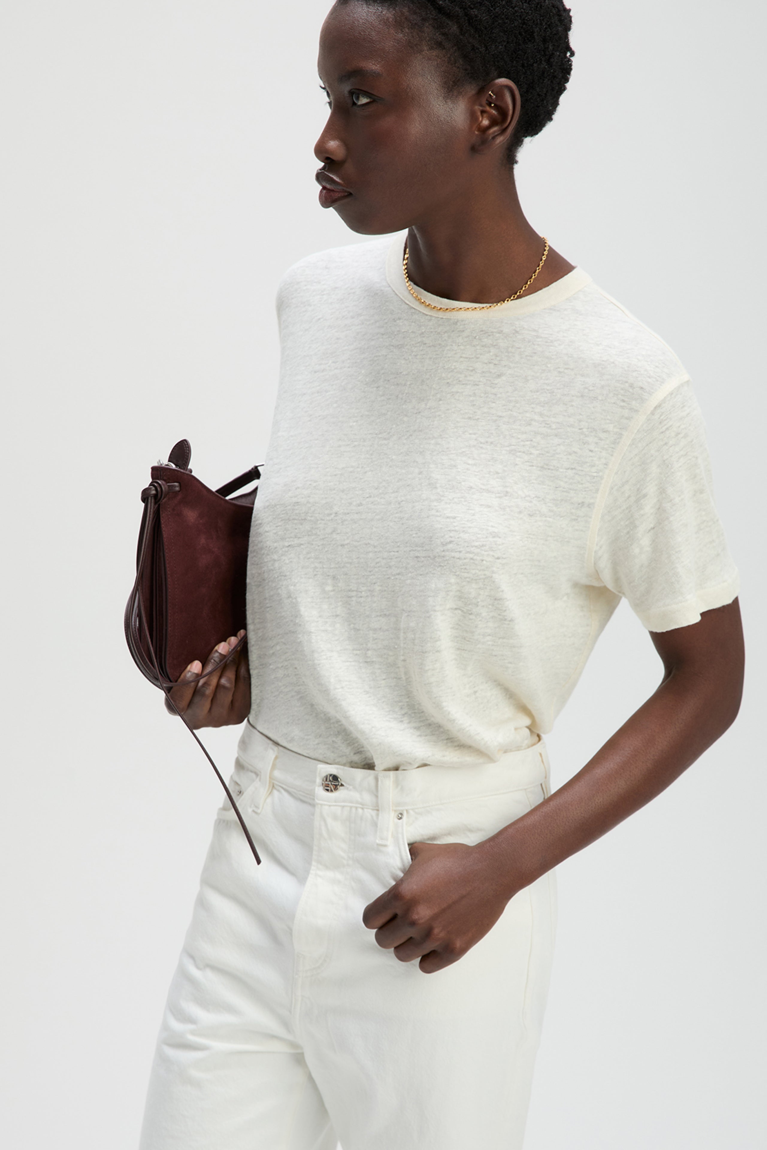 The Linen Perfect Tee In Cream – Sold Out NYC