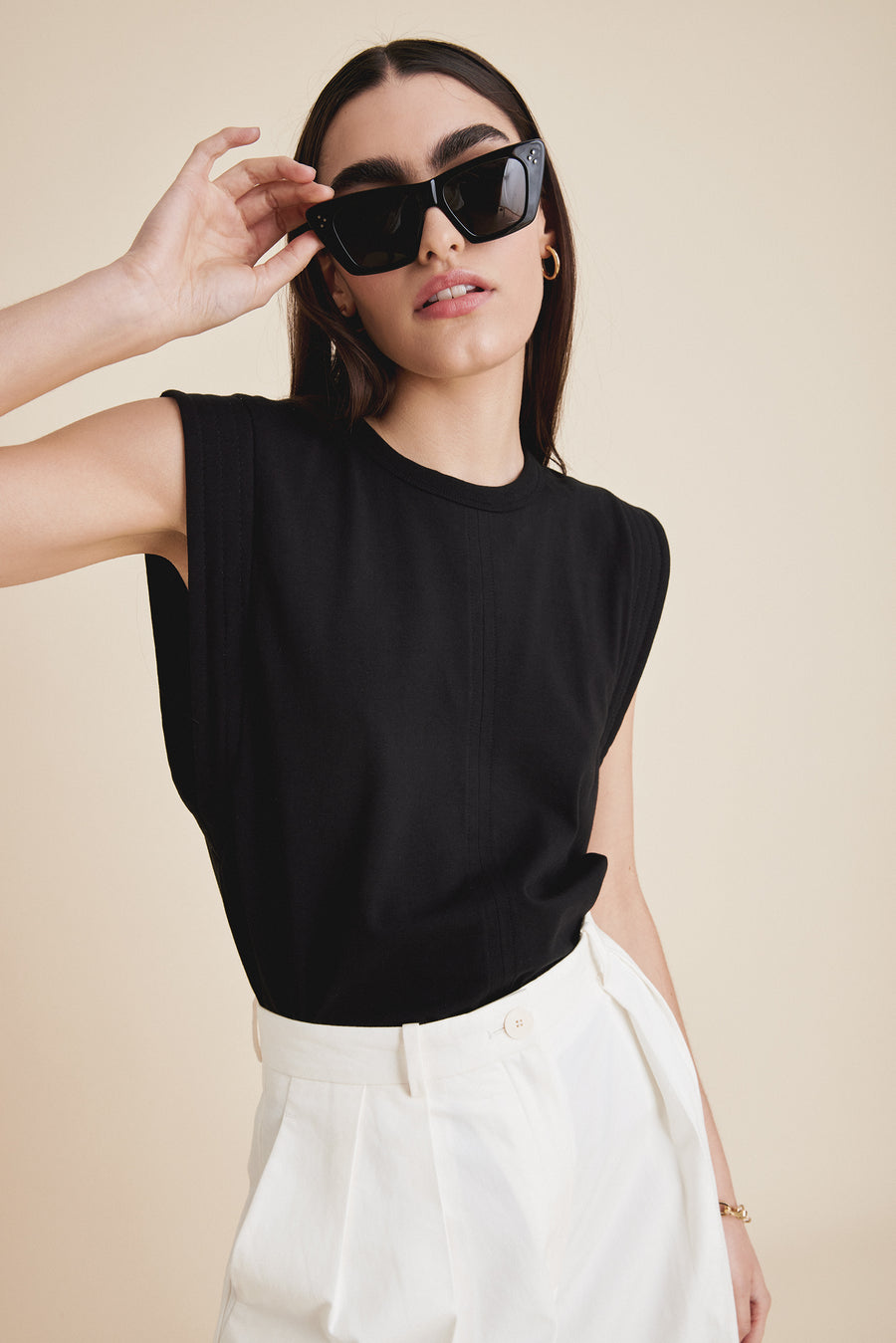 The Gimme That Shoulder Tee in Black