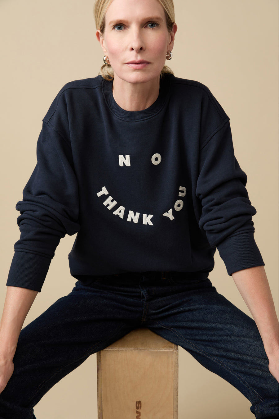 The No Thank You Sweatshirt in Navy