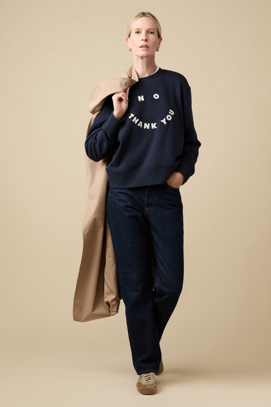 The No Thank You Sweatshirt in Navy
