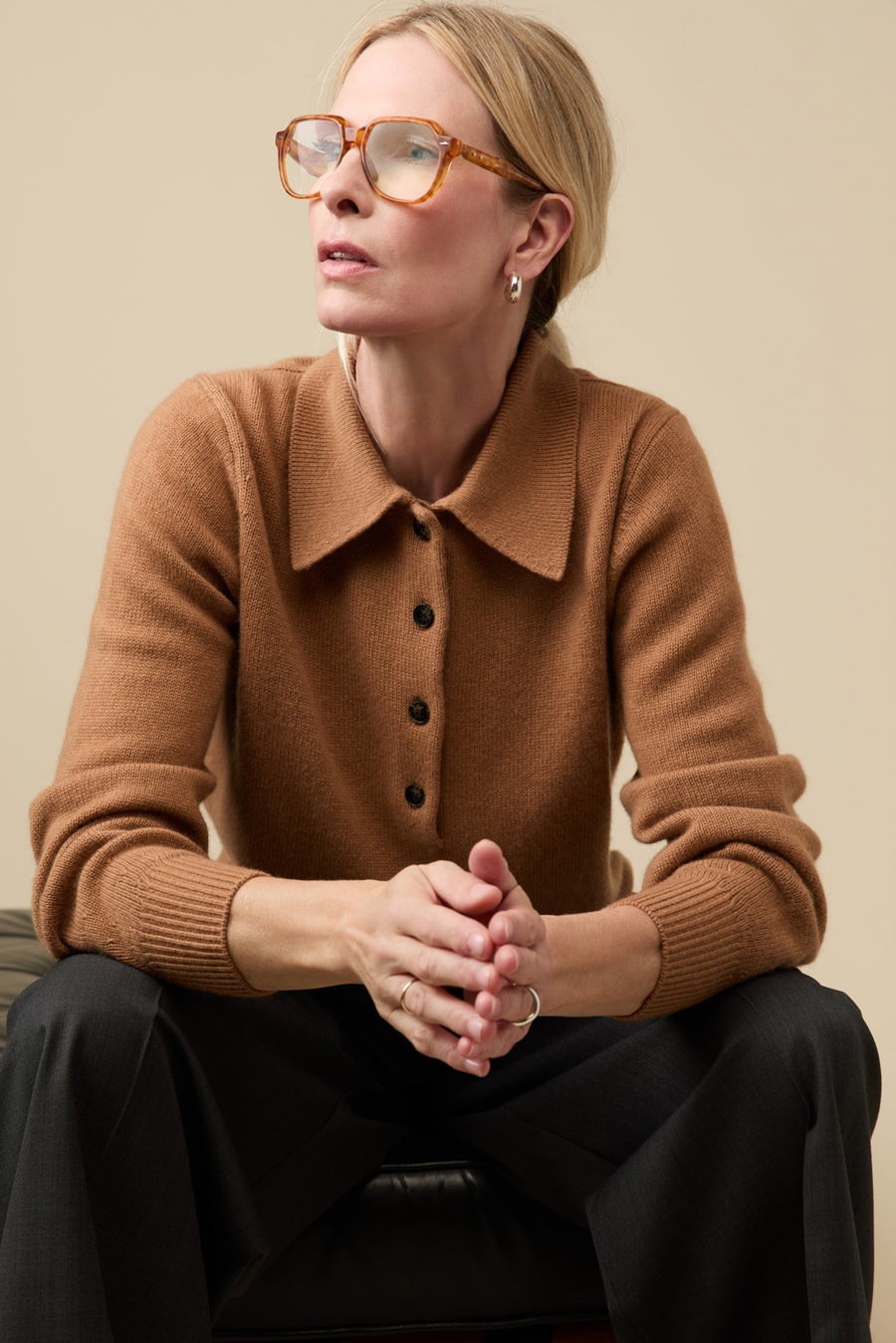 The Cashmere Polo in Camel