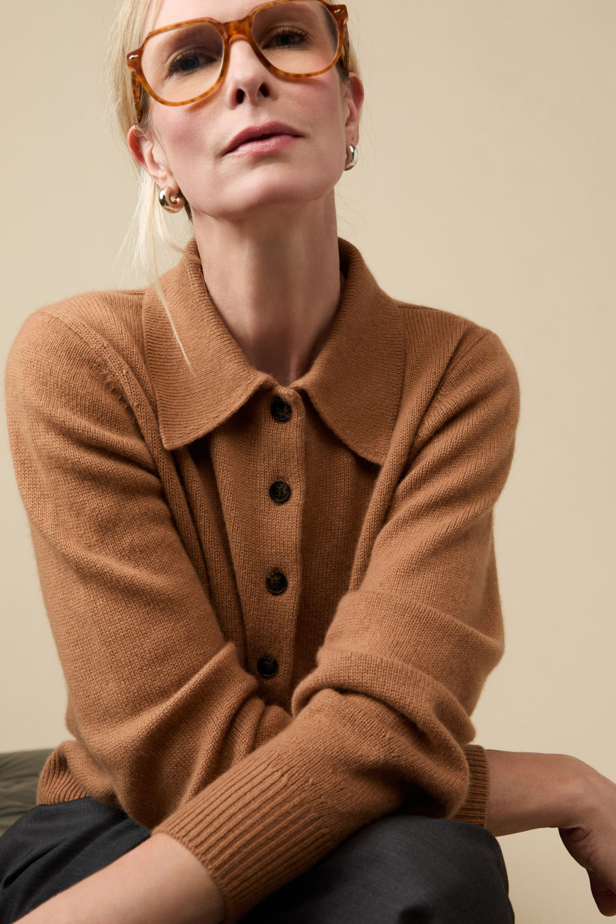 The Cashmere Polo in Camel