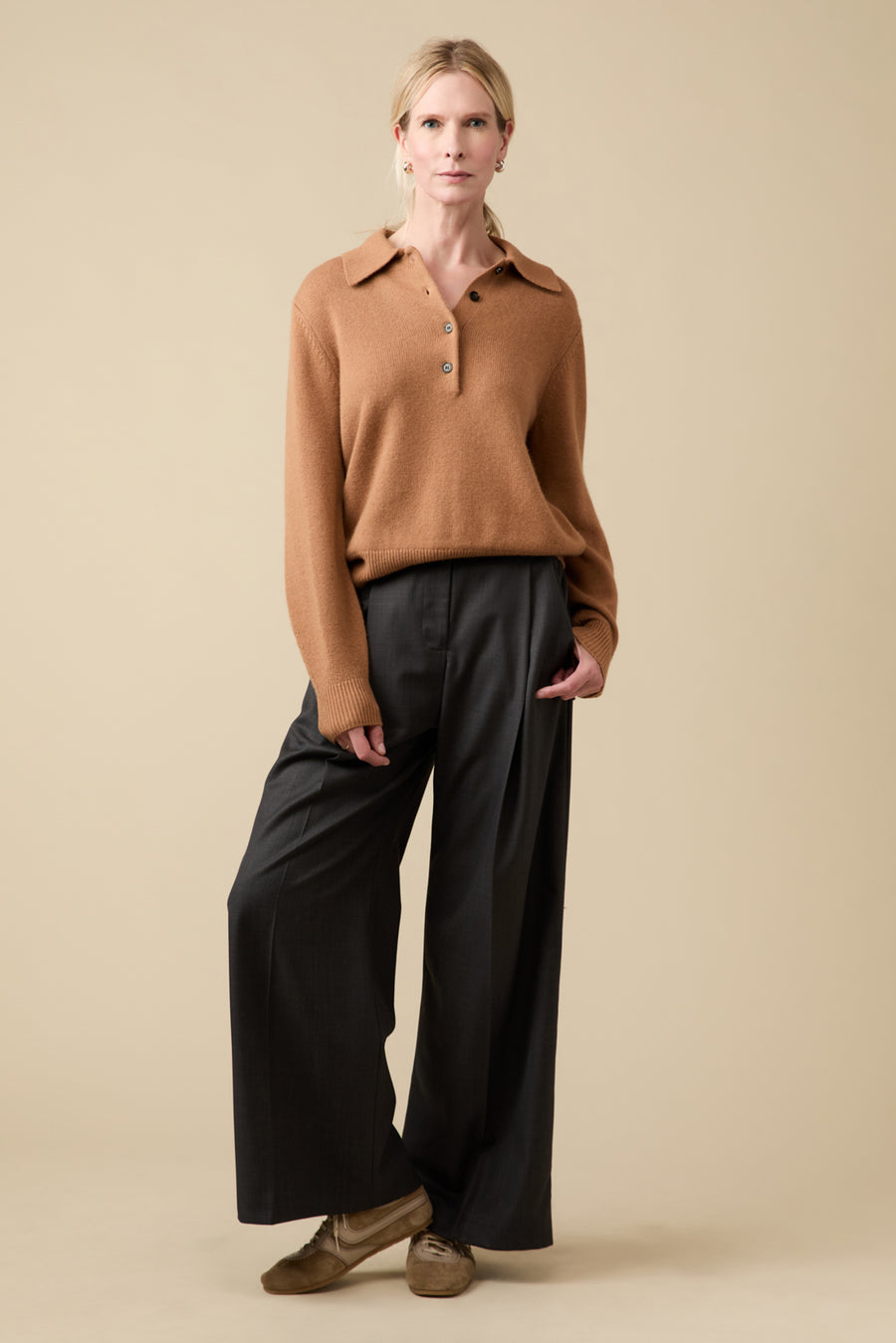 The Cashmere Polo in Camel