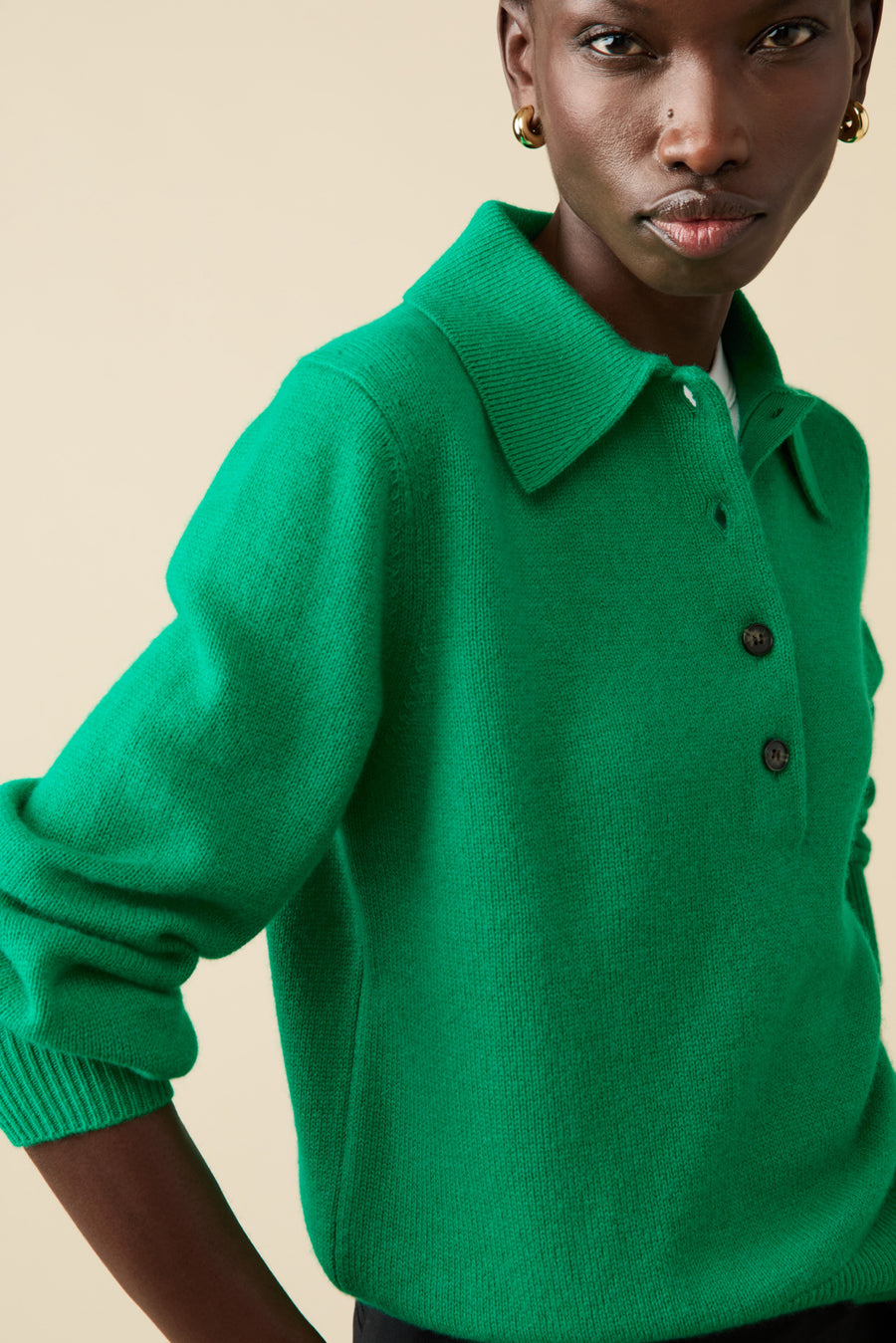 The Cashmere Polo in Jade