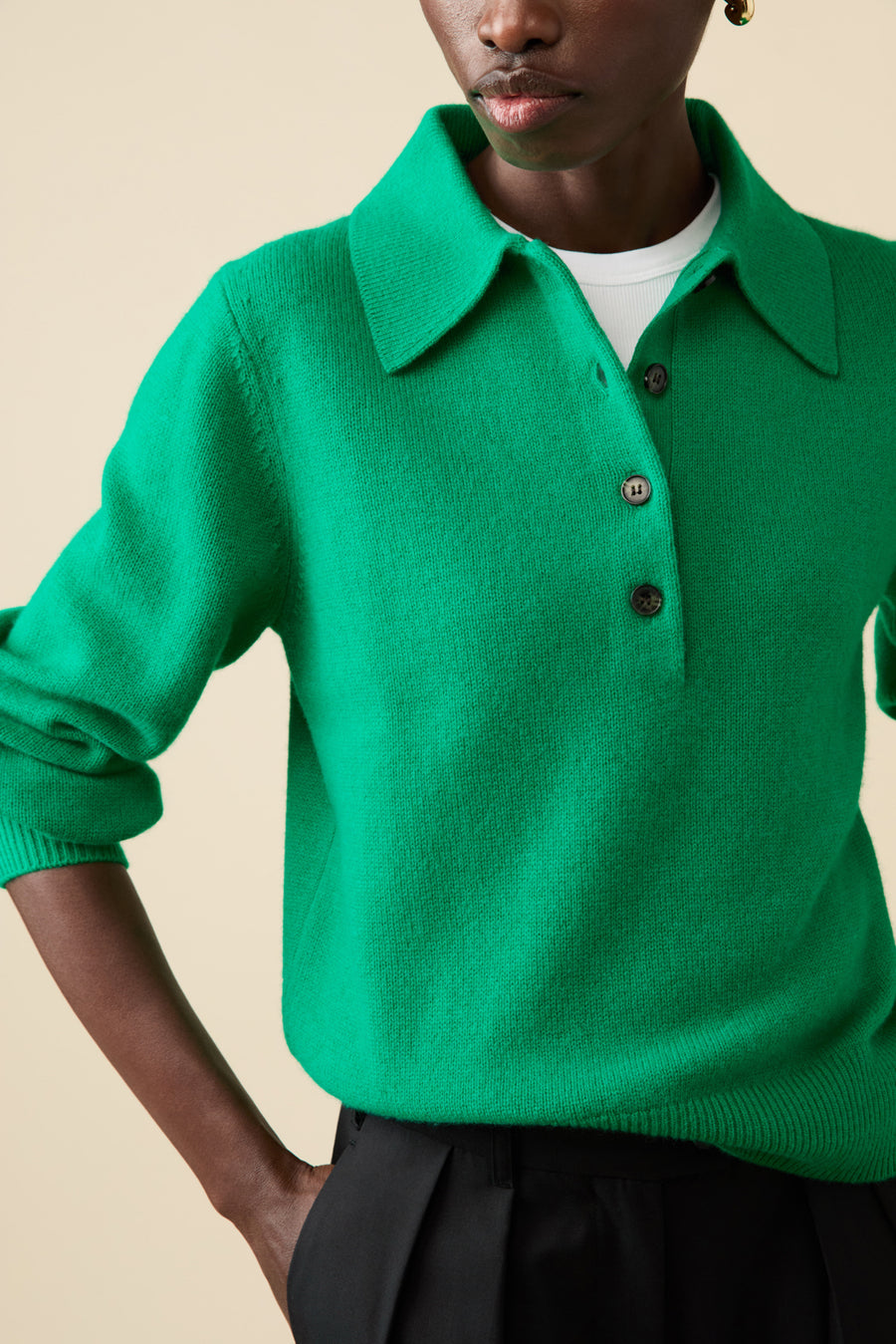 The Cashmere Polo in Jade