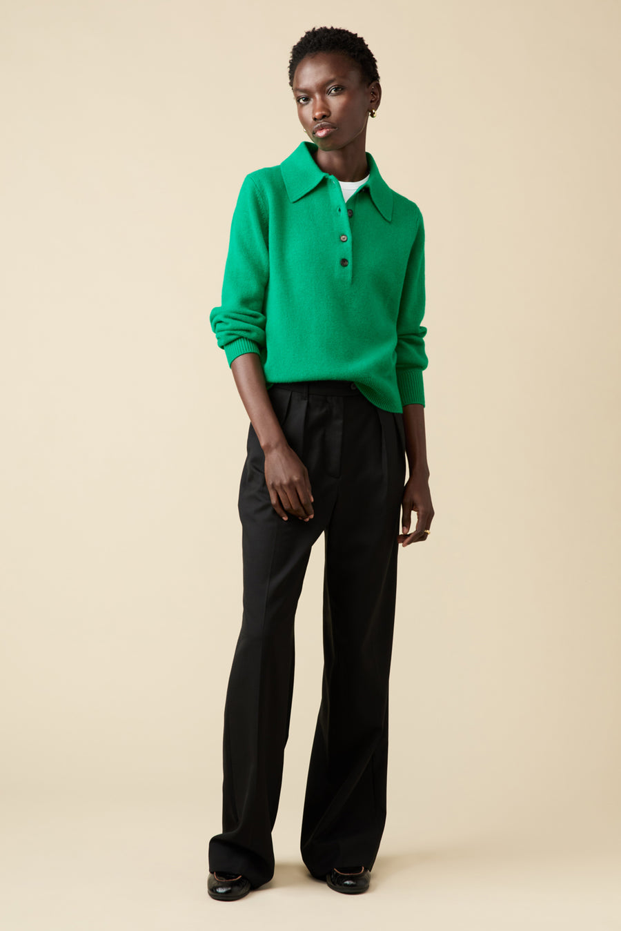 The Cashmere Polo in Jade