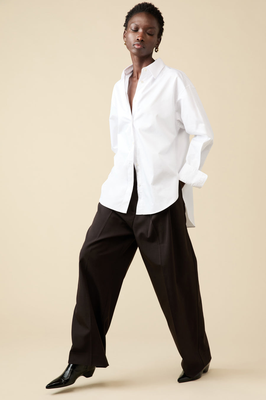 oversize white dress shirt Big & Tall Performance Comfort L/S Button-Down Shirt