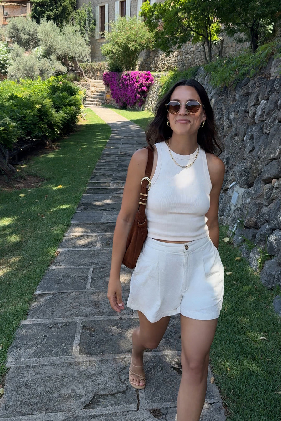 The Cropped Not So Basic Tank in Cream