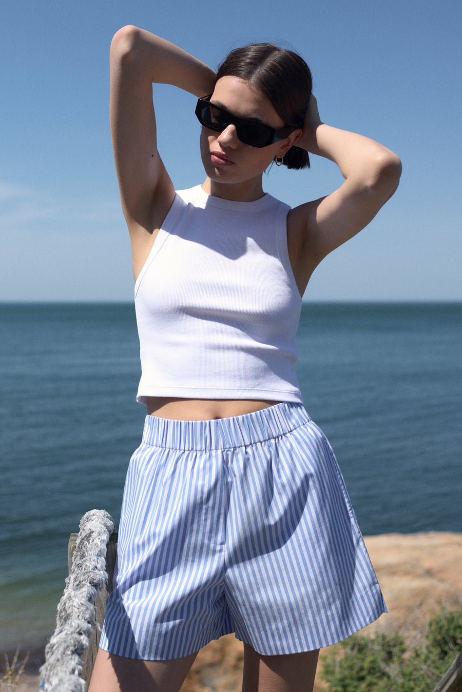 The Everything Short in French Blue Stripe