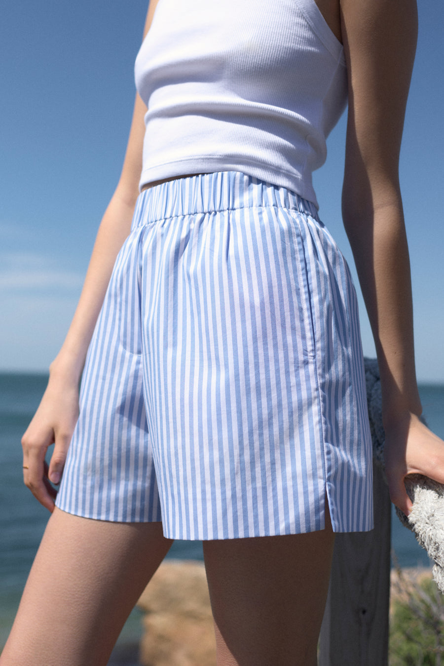 The Everything Short in French Blue Stripe