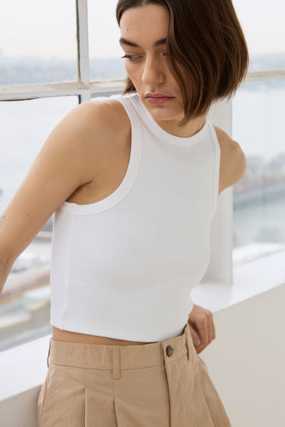 The Cropped Not So Basic Tank in White – Sold Out NYC