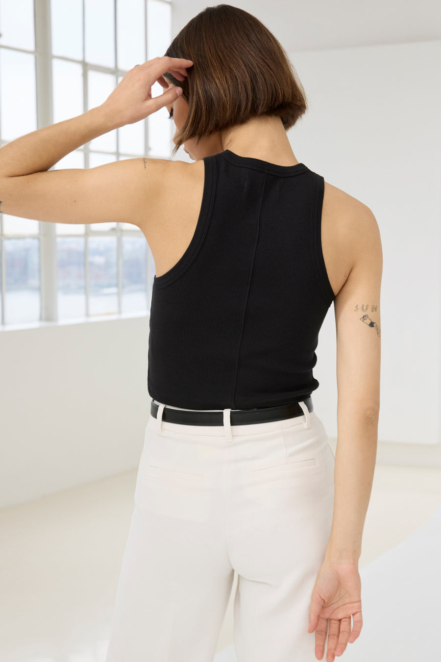 The Cropped Not So Basic Tank in Black