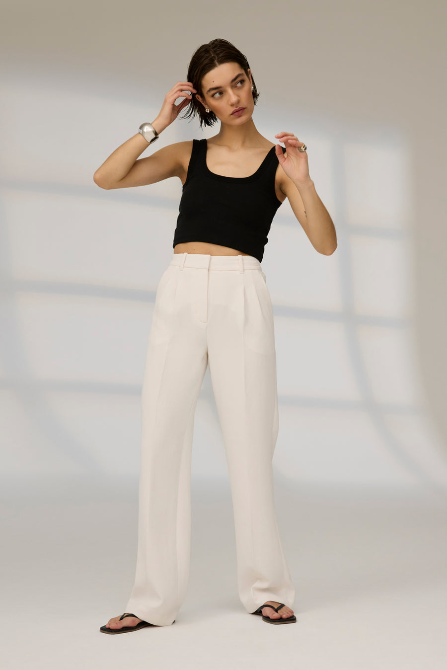 The Cropped Scoop It Up Tank in Black