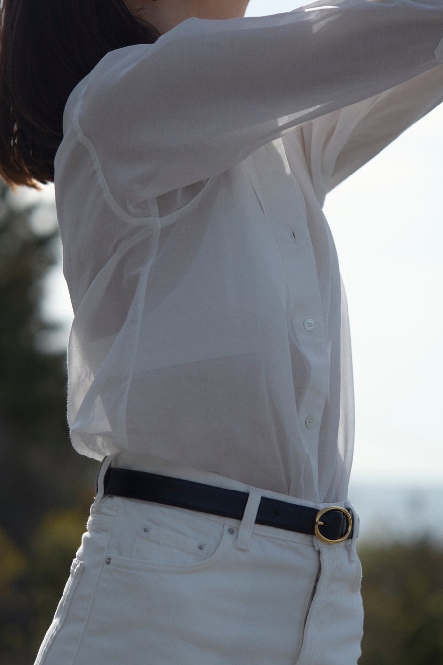 The Sheer Silk Shirt in White