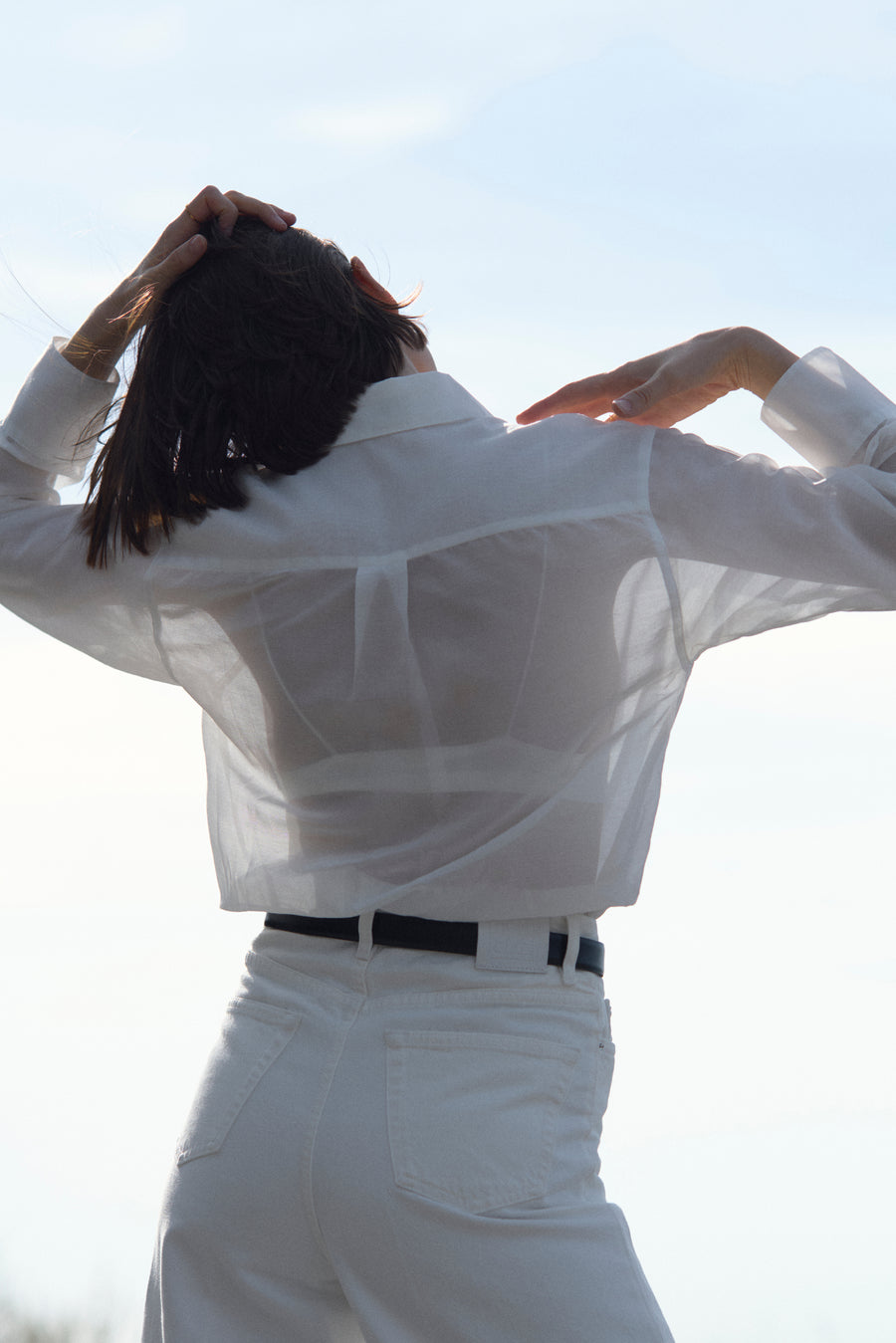 The Sheer Silk Shirt in White