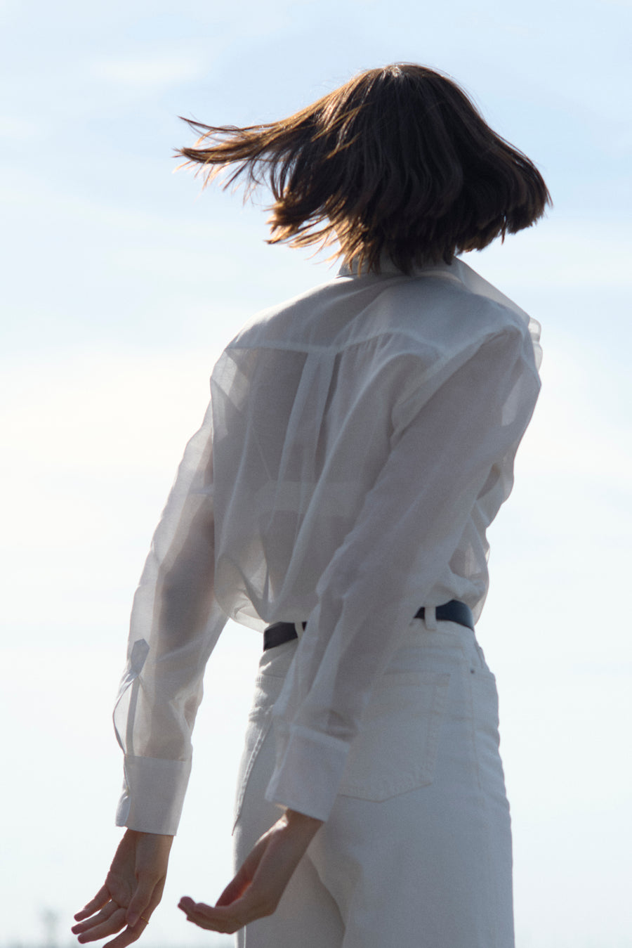 The Sheer Silk Shirt in White