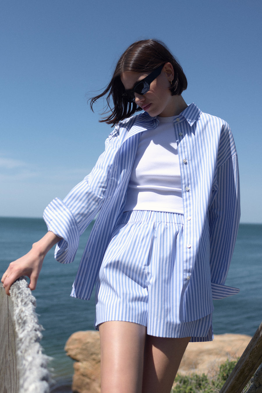 The Everything Short in French Blue Stripe