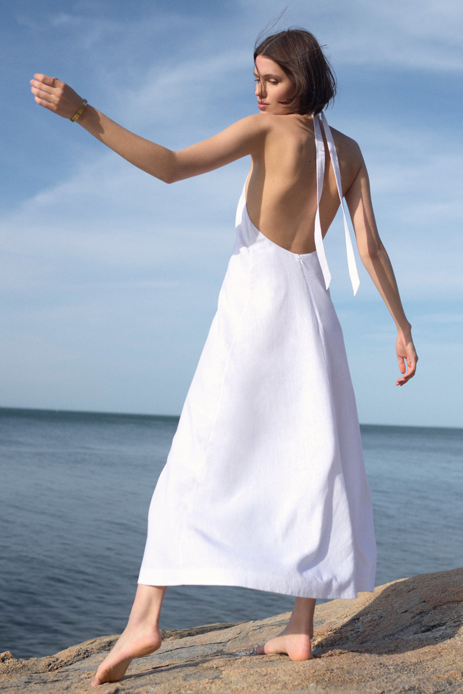 The Fte Linen Dress in White The Fte Linen Dress in White