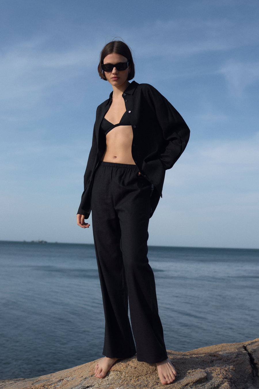 The Linen Everything Pant in Black