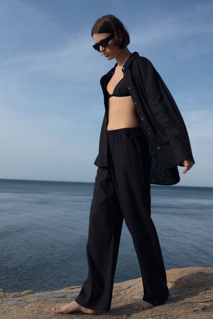 The Linen Everything Pant in Black