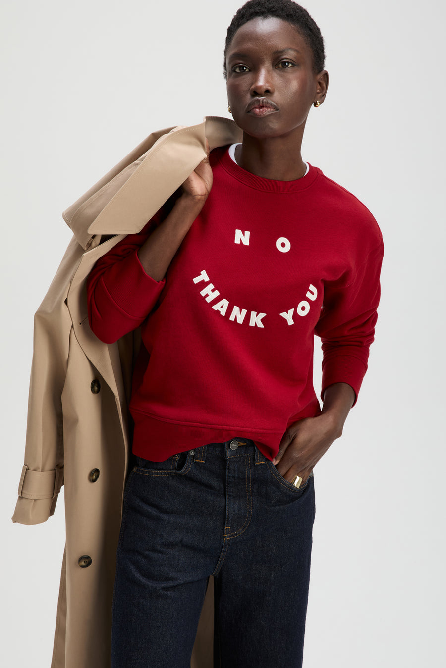 The No Thank You Sweatshirt in Ruby – Sold Out NYC