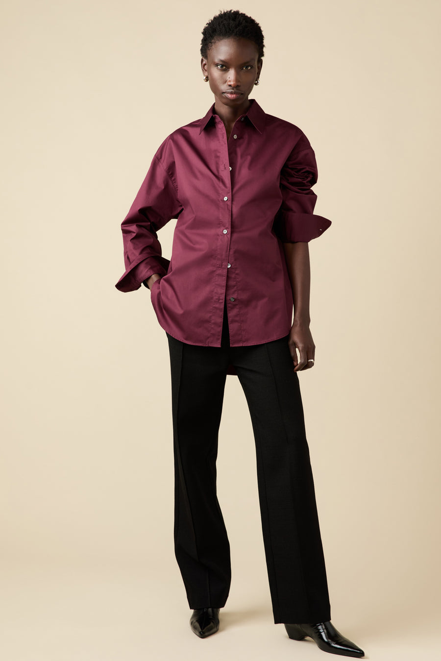 The Everything Shirt in Bordeaux