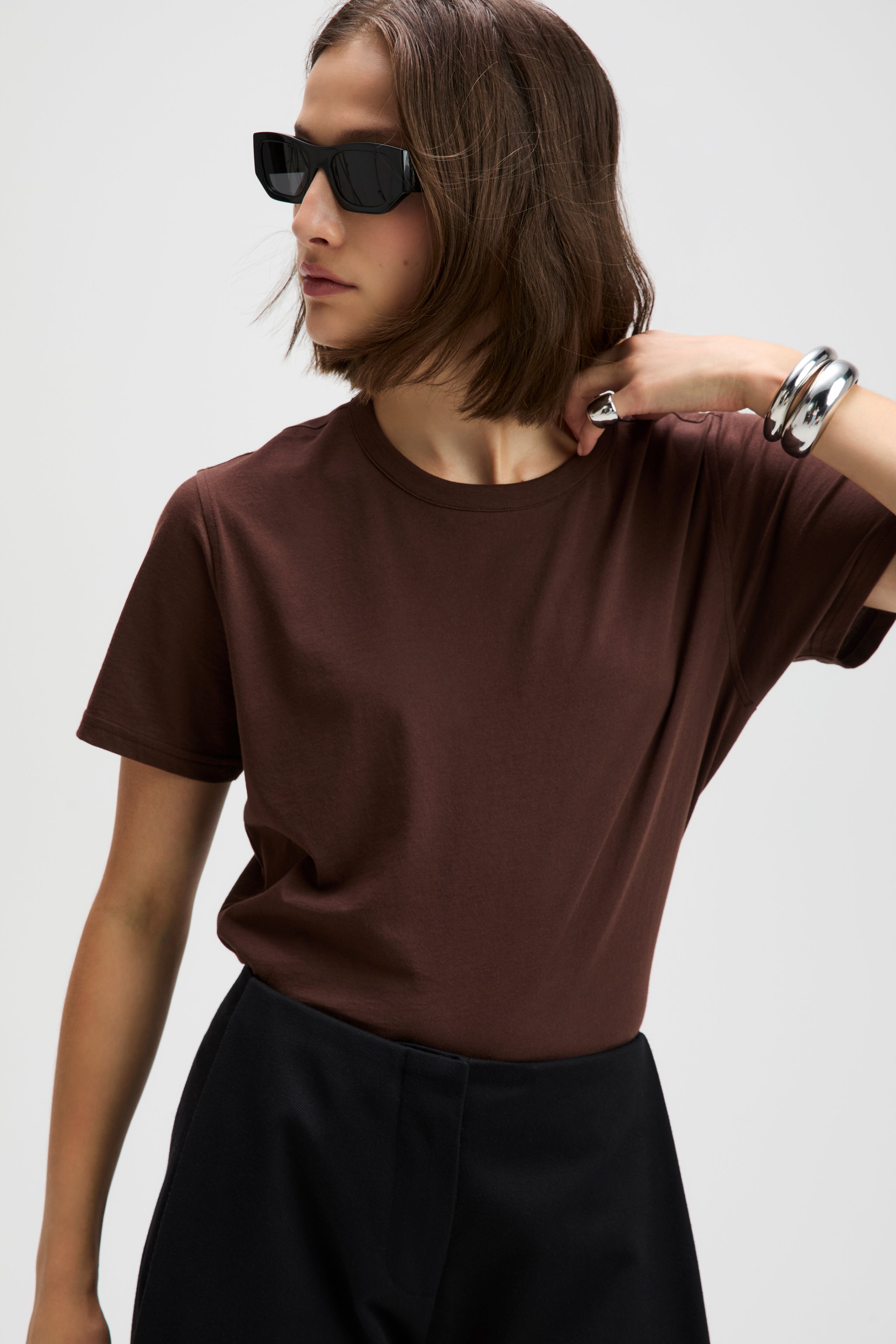 The Iconically Soft Perfect Tee in Chocolate