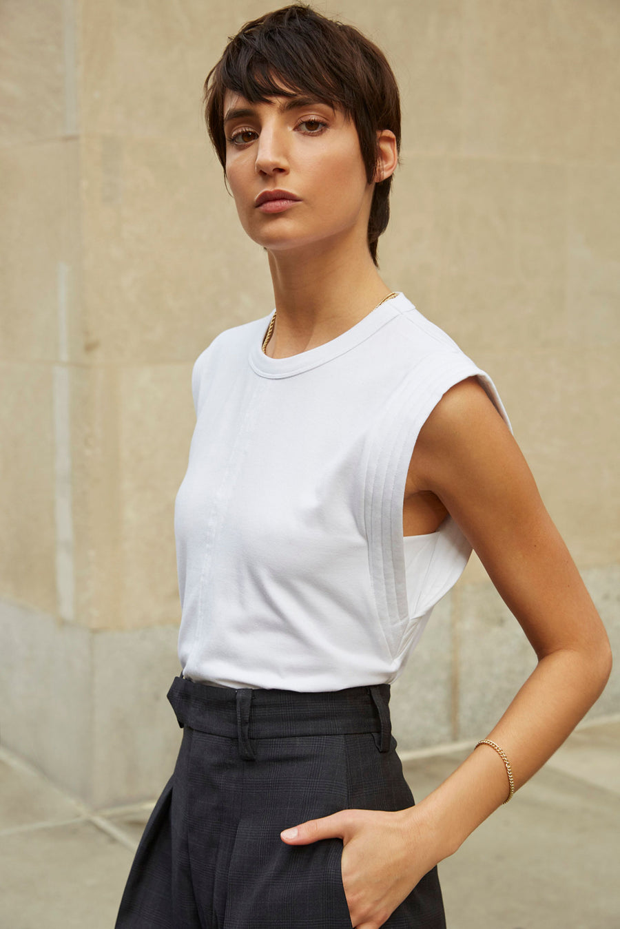 The Gimme That Shoulder Tee in White