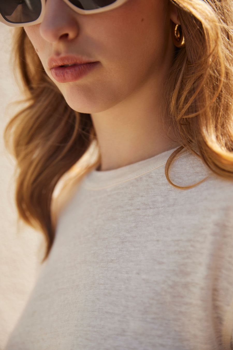 The Linen Perfect Tee In Cream