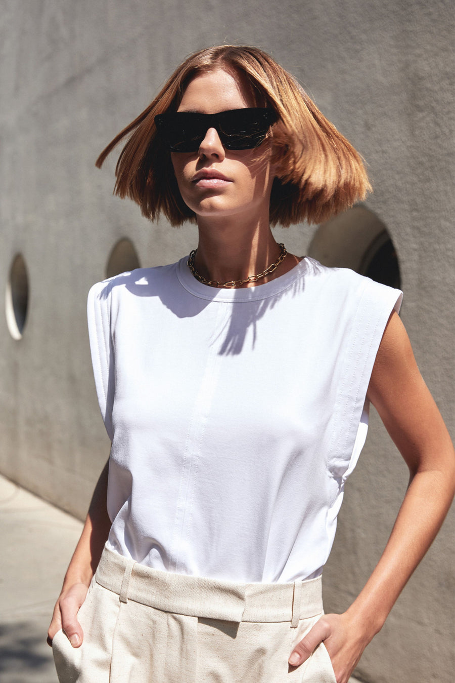 The Gimme That Shoulder Tee in White