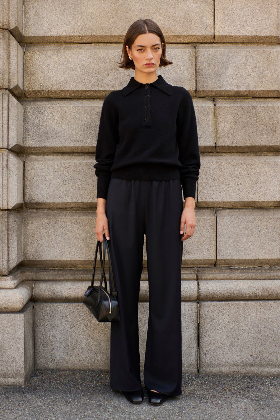 The Cashmere Polo in Black