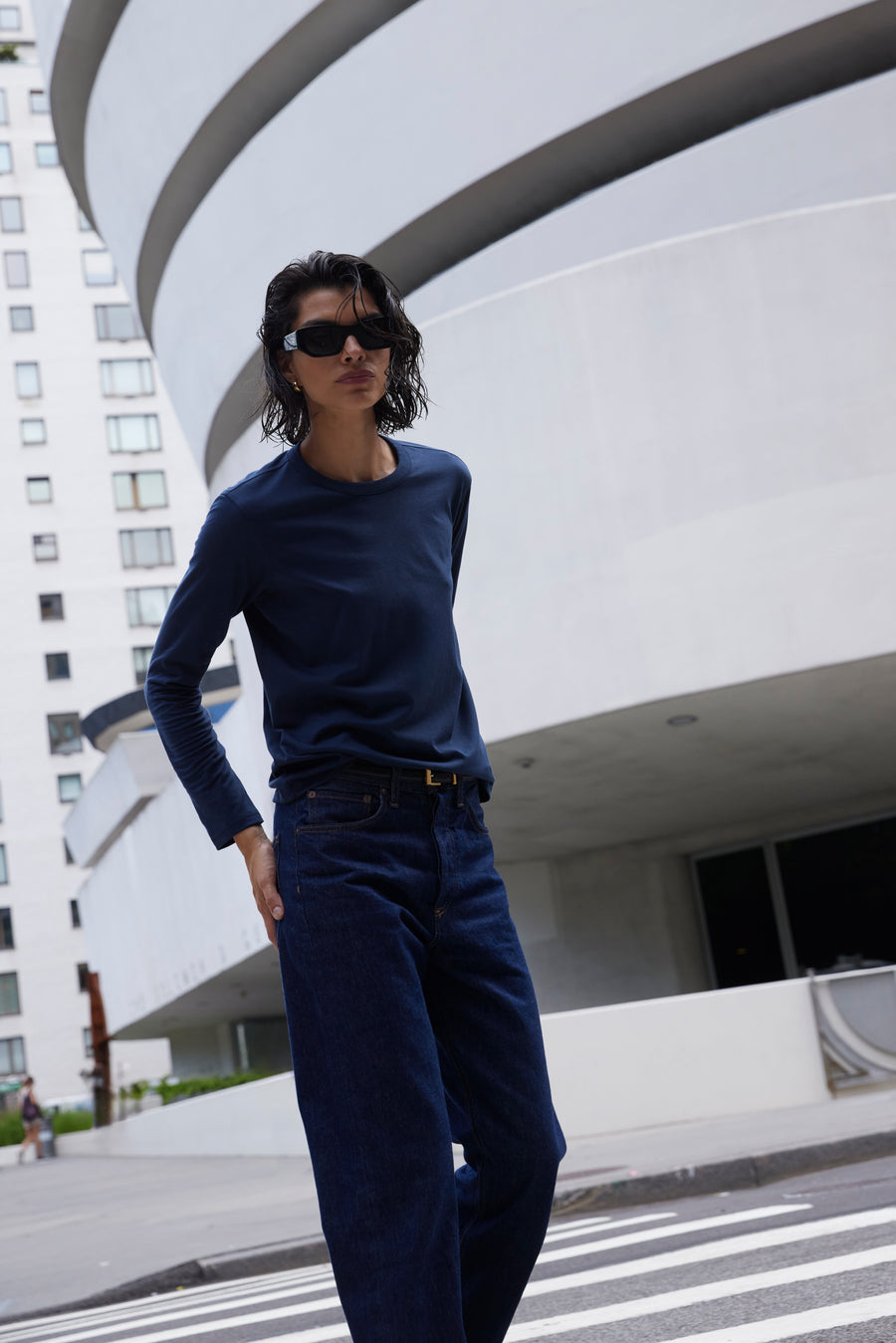 The Long Sleeve Perfect Tee in Navy