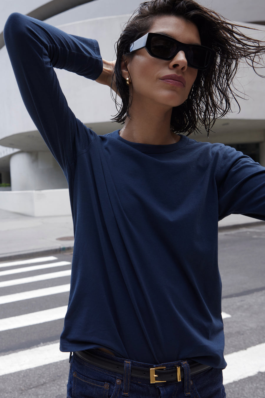 The Long Sleeve Perfect Tee in Navy