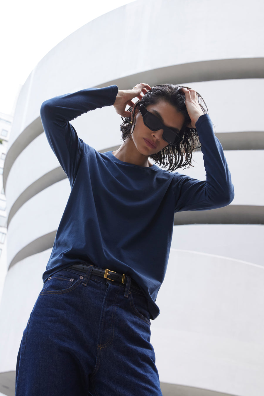 The Long Sleeve Perfect Tee in Navy