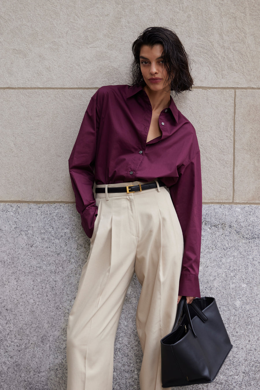 The Everything Shirt in Bordeaux
