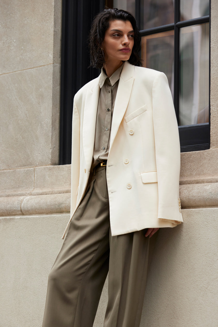 The Sheer Silk Shirt in Olive