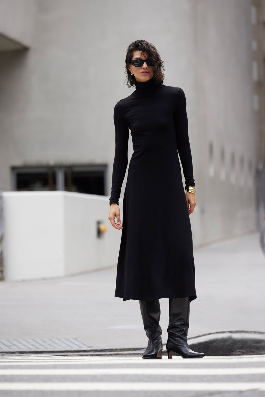 The Turtleneck Dress in Black