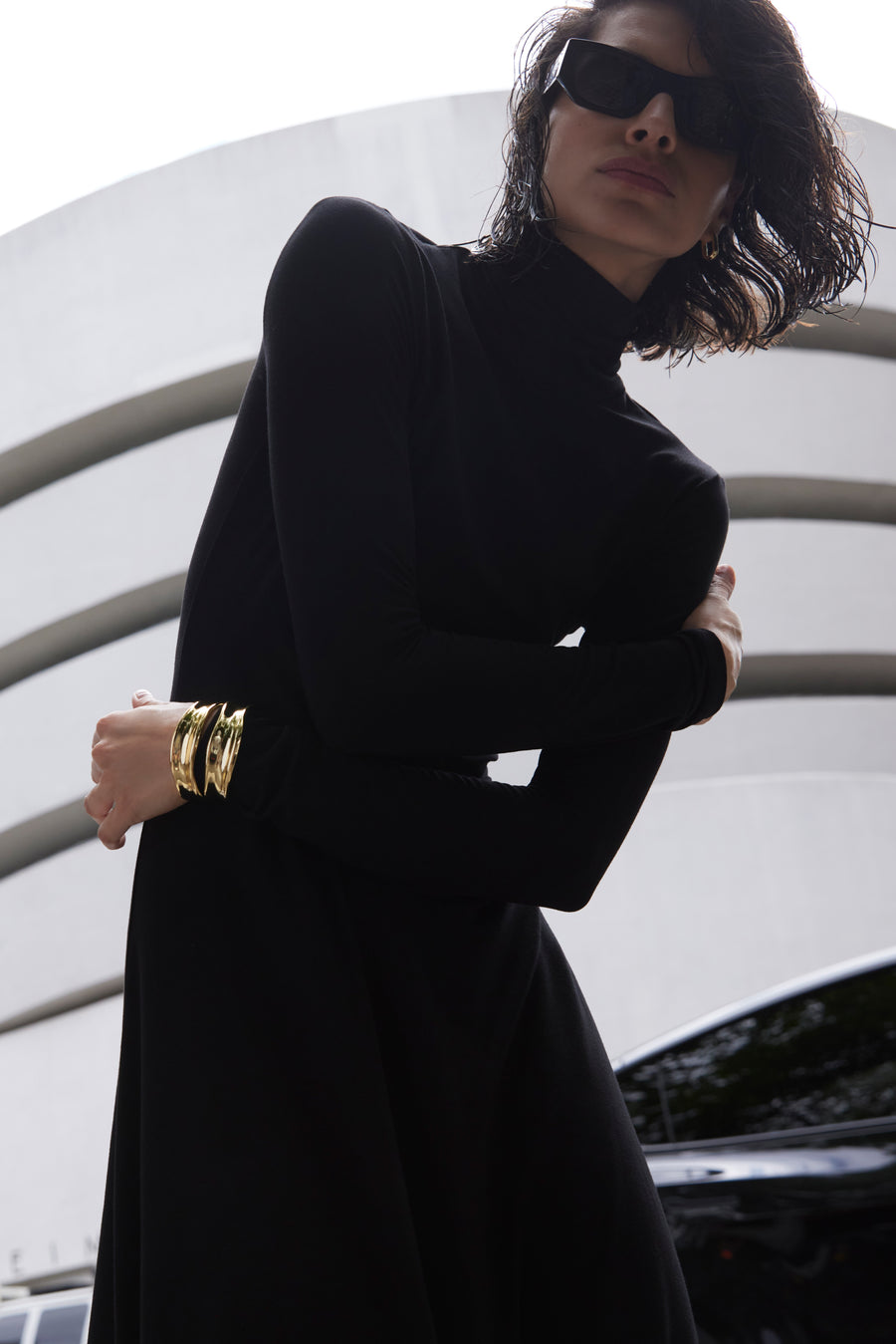 The Turtleneck Dress in Black