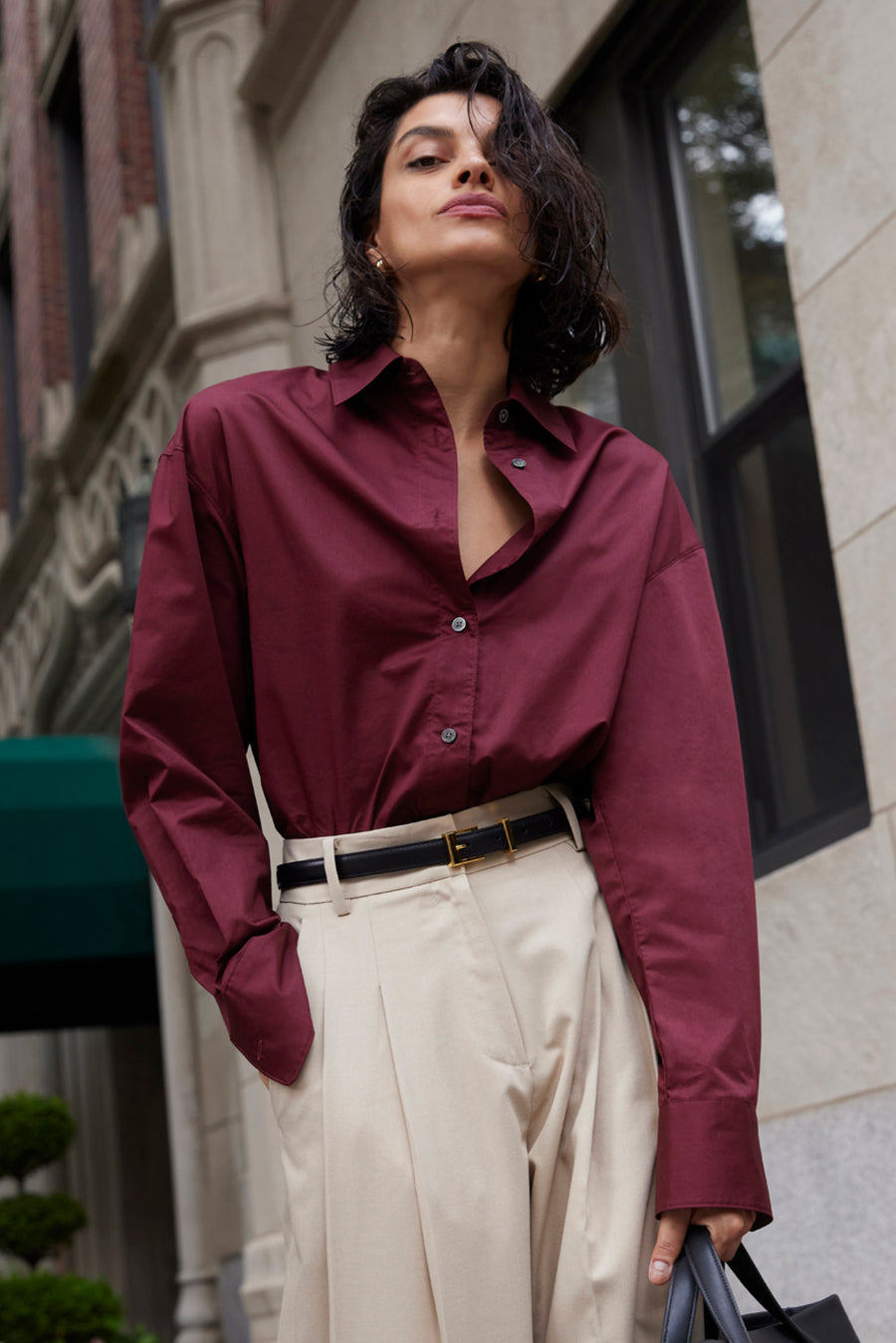 The Everything Shirt in Bordeaux