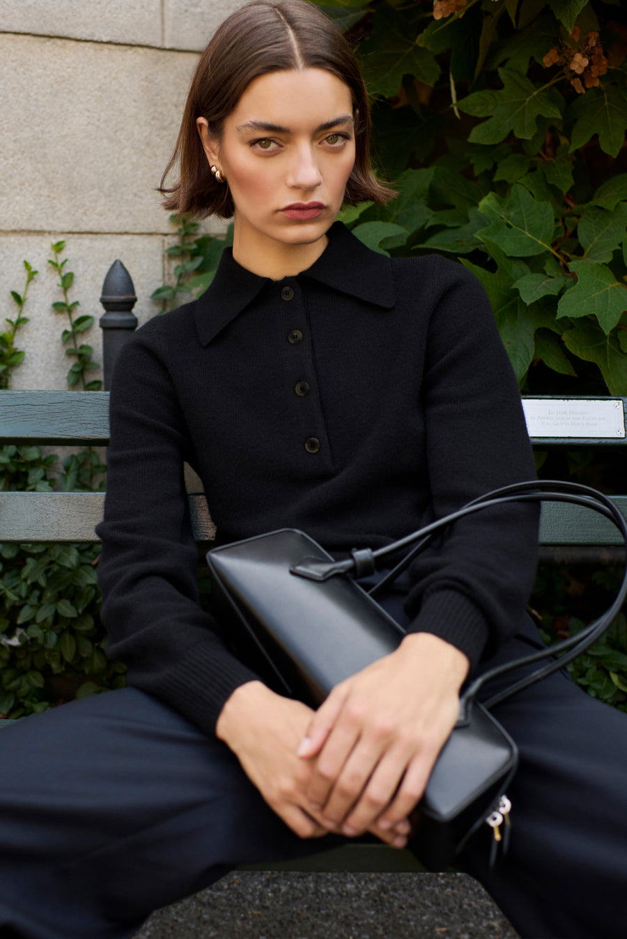 The Cashmere Polo in Black