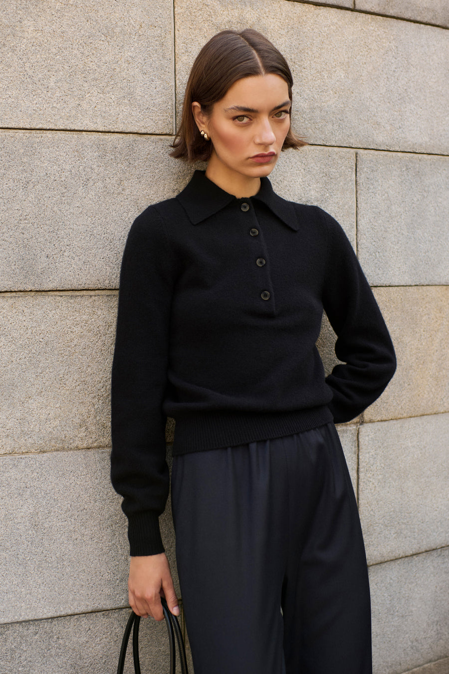 The Cashmere Polo in Black