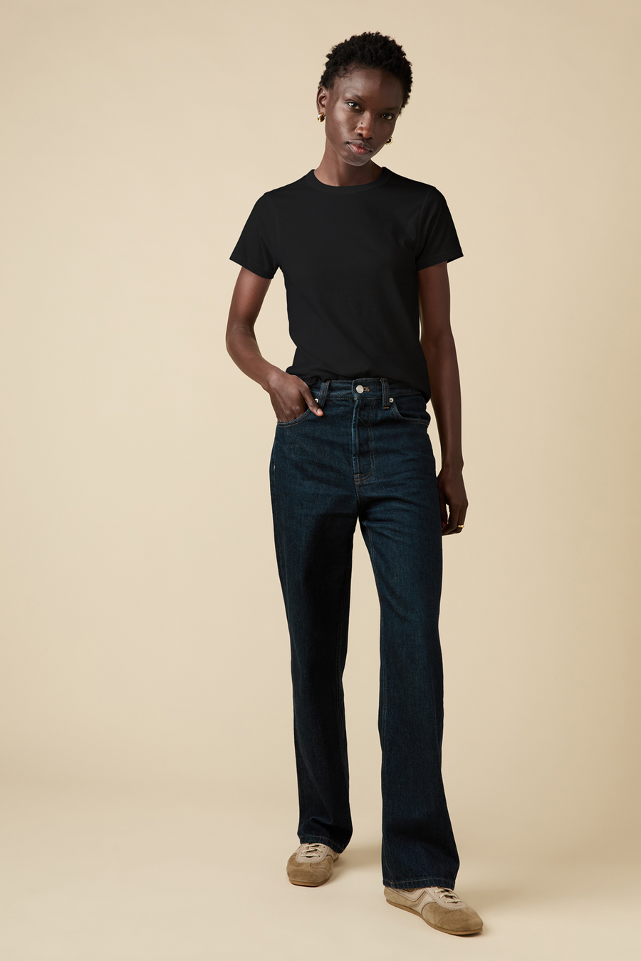 The Shrunken Perfect Tee in Black