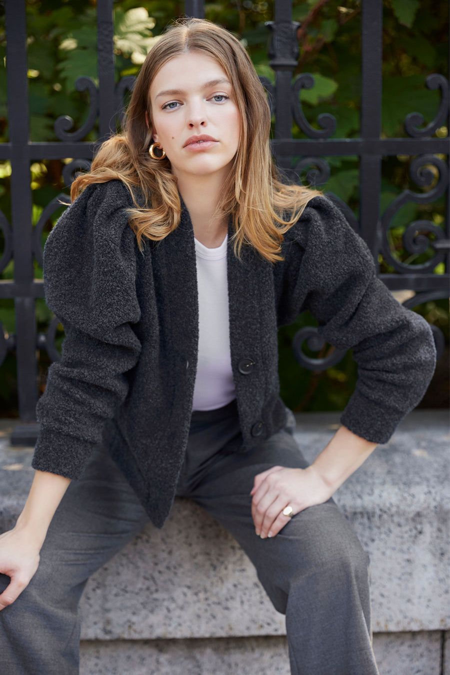 The Yay To Bouclé Jacket In Charcoal – Sold Out NYC