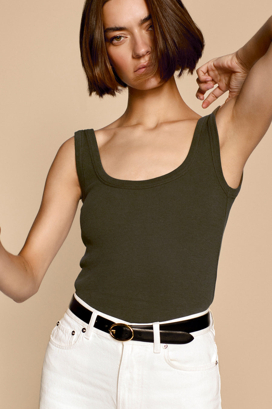 The Scoop It Up Tank in Olive