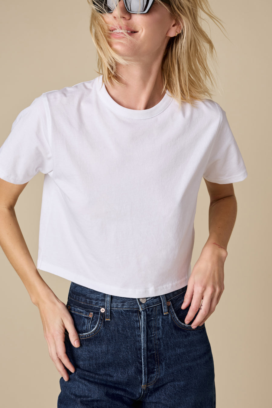 The Cropped Perfect Tee In White