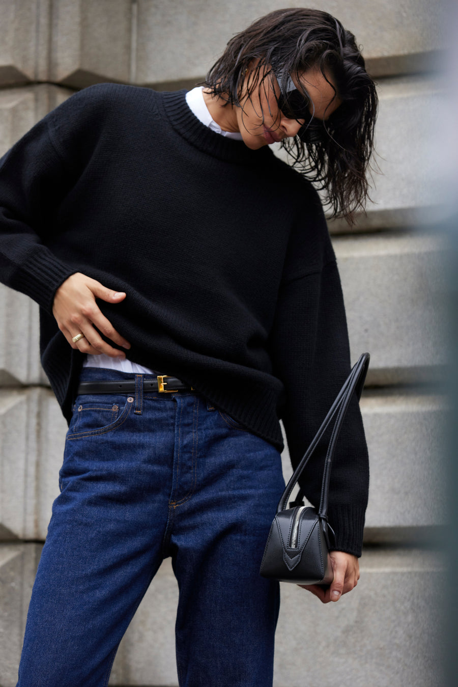 The Cashmere Signature Crew in Black